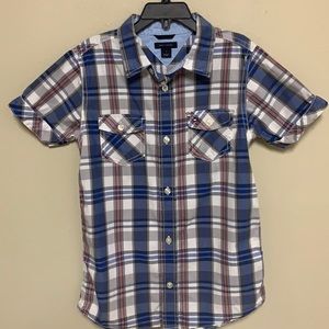 Tommy Hilfiger Short Sleeve Plaid Button Down Shirt